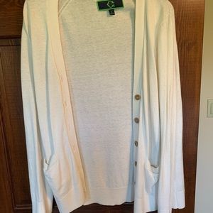 White oversized cardigan sweater